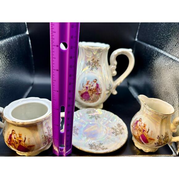 Vintage Pearlesent Musical Tea Set Elegant 15 Piece Set Occupied Japan - Picture 9 of 9